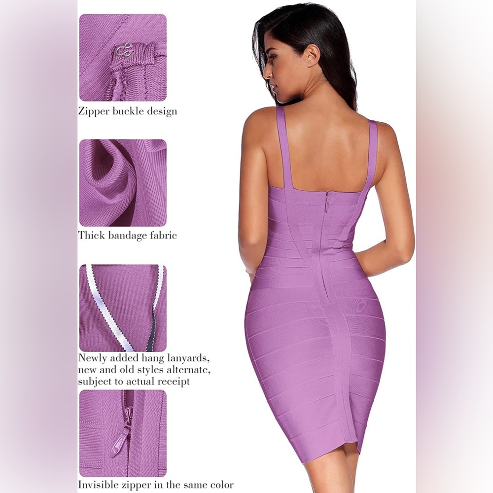 Bandage cocktail dress. Lavender - Picture 2 of 3
